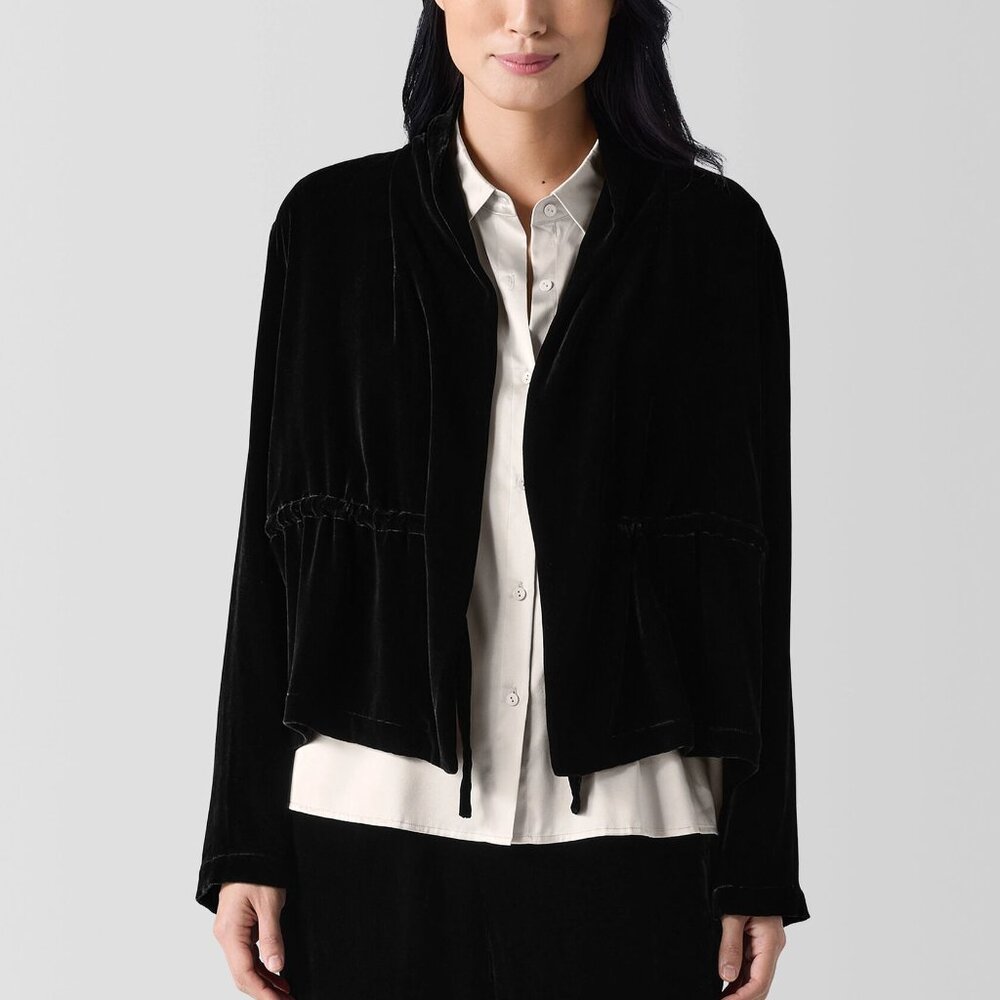 Eileen Fisher NWT Velvet High Collar Jacket s. XL